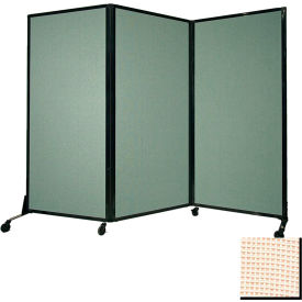 Portable Acoustical Partition Panel AWRD  70""x84"" Fabric With Casters Sand