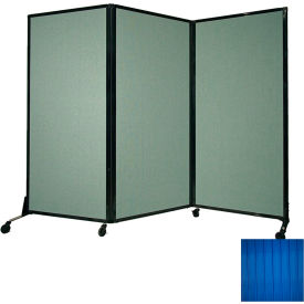 Portable Acoustical Partition Panel AWRD  70""x84"" With Casters Blue