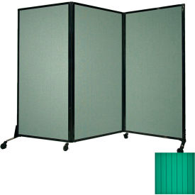 Portable Acoustical Partition Panel AWRD  70""x84"" With Casters Green