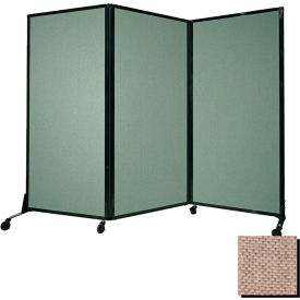 Portable Acoustical Partition Panel AWRD  80""x84"" Fabric With Casters Rye