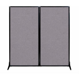 Versare Work Station Screen 66"W x 70"H Cloud Gray Fabric 