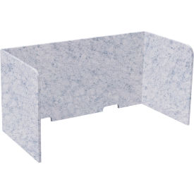 Tri-Fold Acoustical Desktop Privacy Panel, 2' x 4', Marble Gray view 2