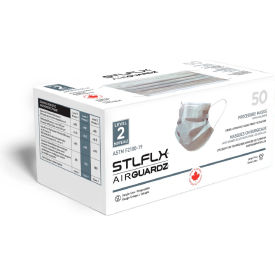 SWENCO LIMITED SEN-720 STLFLX™ AirGUARDZ™ ASTM F2100 Level 2 Surgical Mask w/ Earloops, Gray, 50/Bx, SEN-720 image.