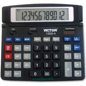 Victor 12-Digit Desktop Calculator, 12004, Dual Power, 7-1/4