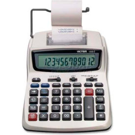Victor Technologies 12082 Victor® 12-Digit Calculator, 12082, 2 Color Printing, 6" X 8-1/4" X 1-1/2", White image.