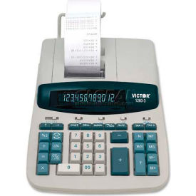 Victor Technologies 12603 Victor® 12-Digit Calculator, 12603, 2 Color Printing, 8" X 11" X 3", White image.