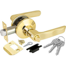 VALUSSO DESIGN LLC 37549 Valusso Design Handle w/ Basic American Keyed Lockset, Gold image.