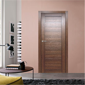 VALUSSO DESIGN LLC VD016523 Valusso Design Labella Slab Door, Wood, 24"W x 80"H, Whiskey Oak image.