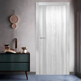 VALUSSO DESIGN LLC VD123577 Valusso Design Gainesville Silver Lines Slab Door, Wood, 24"W x 80"H, Ice Maple image.