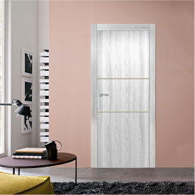 VALUSSO DESIGN LLC VD123739 Valusso Design Ocala Gold Lines Slab Door, Wood, 24"W x 80"H, Ice Maple image.