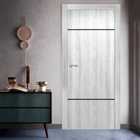 VALUSSO DESIGN LLC VD123775 Valusso Design Largo Gold Lines Slab Door, Wood, 24"W x 80"H, Ice Maple image.