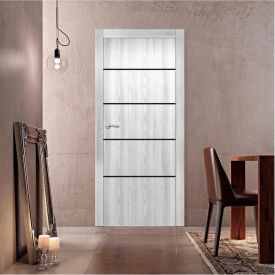 VALUSSO DESIGN LLC VD123829 Valusso Design Naples Night Lines Slab Door, Wood, 24"W x 80"H, Ice Maple image.