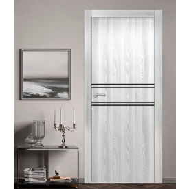VALUSSO DESIGN LLC VD123847 Valusso Design Key-West Night Lines Slab Door, Wood, 24"W x 80"H, Ice Maple image.