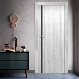 VALUSSO DESIGN LLC VD123865 Valusso Design Gainesville Night Lines Slab Door, Wood, 24"W x 80"H, Ice Maple image.