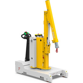 Just Lift® Steel Counter Balanced Reversed Boom Floor Cranes Lift 550 lb. Capacity Yellow 