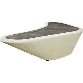 Wausau Tile® Collaboration Boomerang Bench 100"L x 41"W x 18"H Gray/White Frame 
