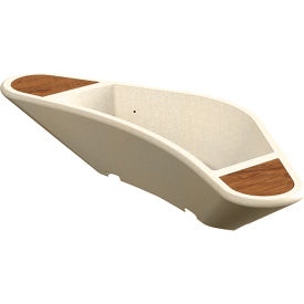 Wausau Tile® Collaboration Boomerang Planter 98"W x 40"D x 17-1/2"H White/Afromosia 