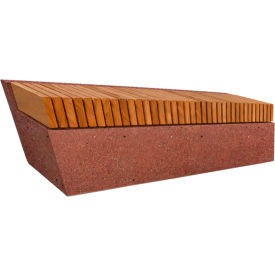 Wausau Tile® Collaboration Slant Bench 80"L x 18"W x 18"H Brick Red/Iroko 