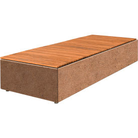 Wausau Tile® Collaboration Big Blok Bench 108"L x 40"W x 18"H Sand/Iroko 