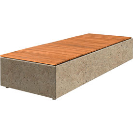 Wausau Tile® Collaboration Big Blok Bench 108"L x 40"W x 18"H Gray/Iroko 