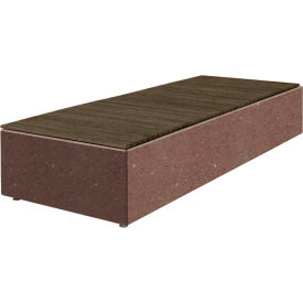 Wausau Tile® Collaboration Big Blok Bench 108"L x 40"W x 18"H Brown/Weathered Wood 