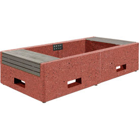 Wausau Tile® Collaboration Lluvia Planter Bench 97"L x 48"W x 22"H Brick Red/Gray 
