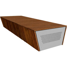 Wausau Tile® Collaboration Torvin 9 Flat Bench Iroko/Aluminum 