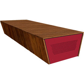 Wausau Tile® Collaboration Torvin 9 Flat Bench Iroko/Fireweed 