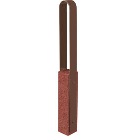 Wausau Tile® Collaboration Vault Bike Bollard Medium/Rounded 2-Bike Capacity Brick Red/Brown 