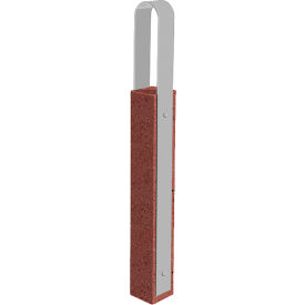 Wausau Tile® Collaboration Vault Bike Bollard Tall/Rounded 2-Bike Cap. Brick Red/Aluminum 