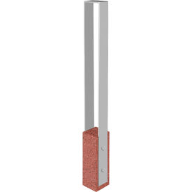 Wausau Tile® Collaboration Vault Bike Bollard Short/Square 2-Bike Cap. Brick Red/Aluminum 