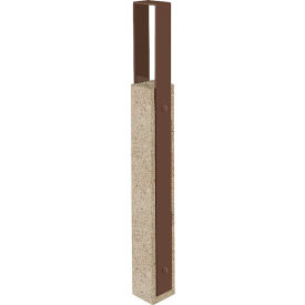 Wausau Tile® Collaboration Vault Bike Bollard Tall/Square 2-Bike Capacity Gray/ Brown 