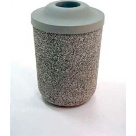 Wausau Tile TF1083W22F-6 Concrete Waste Receptacle W/Gray Pitch In Top- 24" Dia x 37" Sand image.