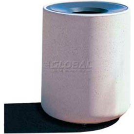 Wausau Tile TF1175E23F-8 Concrete Waste Receptacle W/Black Aluminum Funnel Top - 26" Dia x 33" Gray/Tan image.