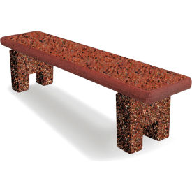 Wausau Tile® Concrete Bench 72"L x 17"W x 18"H Brick Red Natural Stone 
