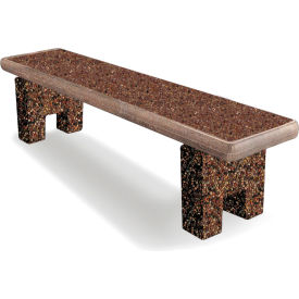 Wausau Tile® Concrete Bench 72"L x 17"W x 18"H Brown Natural Stone 