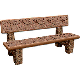 Wausau Tile® Concrete Bench 72"L x 25"W x 33"H Sand Natural Stone 