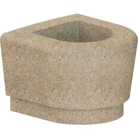 Wausau Tile® Our Town Curve Planter End 24"W x 24"D x 18"H Gray 