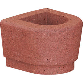 Wausau Tile® Our Town Curve Planter End 24"W x 24"D x 18"H Brick Red 
