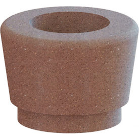 Wausau Tile® Our Town Single Round Planter 24" Dia. x 18"H Brown 