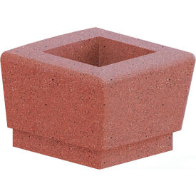 Wausau Tile® Our Town Square Planter End 24"W x 24"D x 18"H Brick Red 