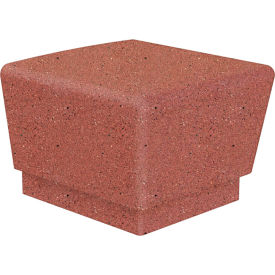 Wausau Tile® Our Town Concrete Square End Bench 24"L x 24"W x 18"H Brick Red 