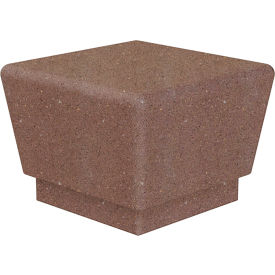 Wausau Tile® Our Town Single Square Concrete Bench 24"L x 24"W x 18"H Brown 