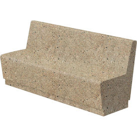 Wausau Tile® Our Town Concrete Bench with Back 72"L x 26"W x 33"H Gray 
