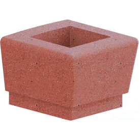 Our Town Concrete Bench with Back, 72"L x 26"W x 33"H, Brick Red view 2