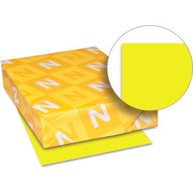 Wausau Papers 21021 Neenah Paper Astrobrights Colored Card Stock 21021, 8-1/2" x 11", Lift-Off Lemon™, 250/Pack image.