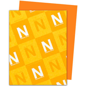 Wausau Papers 22761 Neenah Paper Astrobrights Colored Card Stock 22761, 8-1/2" x 11", Orbit Orange™, 250/Pack image.