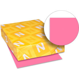 Wausau Papers 22129 Neenah Paper Astrobrights Card Stock Paper, 8-1/2" x 11", Plasma Pink, 250 Sheets/Pack image.