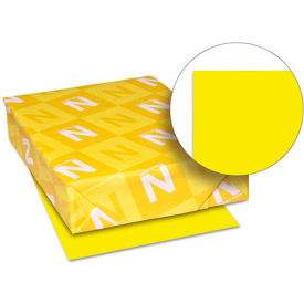 Wausau Papers 22731 Neenah Paper Astrobrights Card Stock Paper, 8-1/2" x 11", Solar Yellow, 250 Sheets/Pack image.
