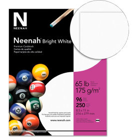 Wausau Papers 91904 Neenah Paper Card Stock Paper, 8-1/2" x 11", 65 lb, Smooth, Bright White, 250 Sheets/Pack image.